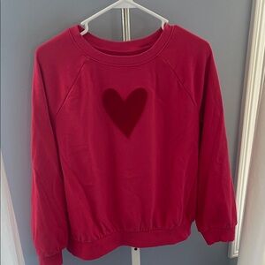 Cat & Jack Red Heart Crew Neck Sweatshirt